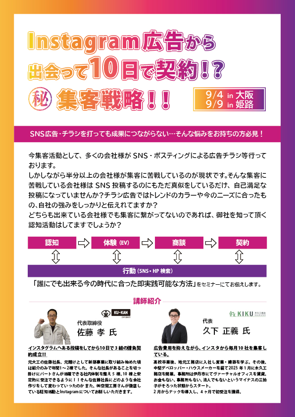 Instagram広告から出会って10日で契約!?㊙集客戦略！！
